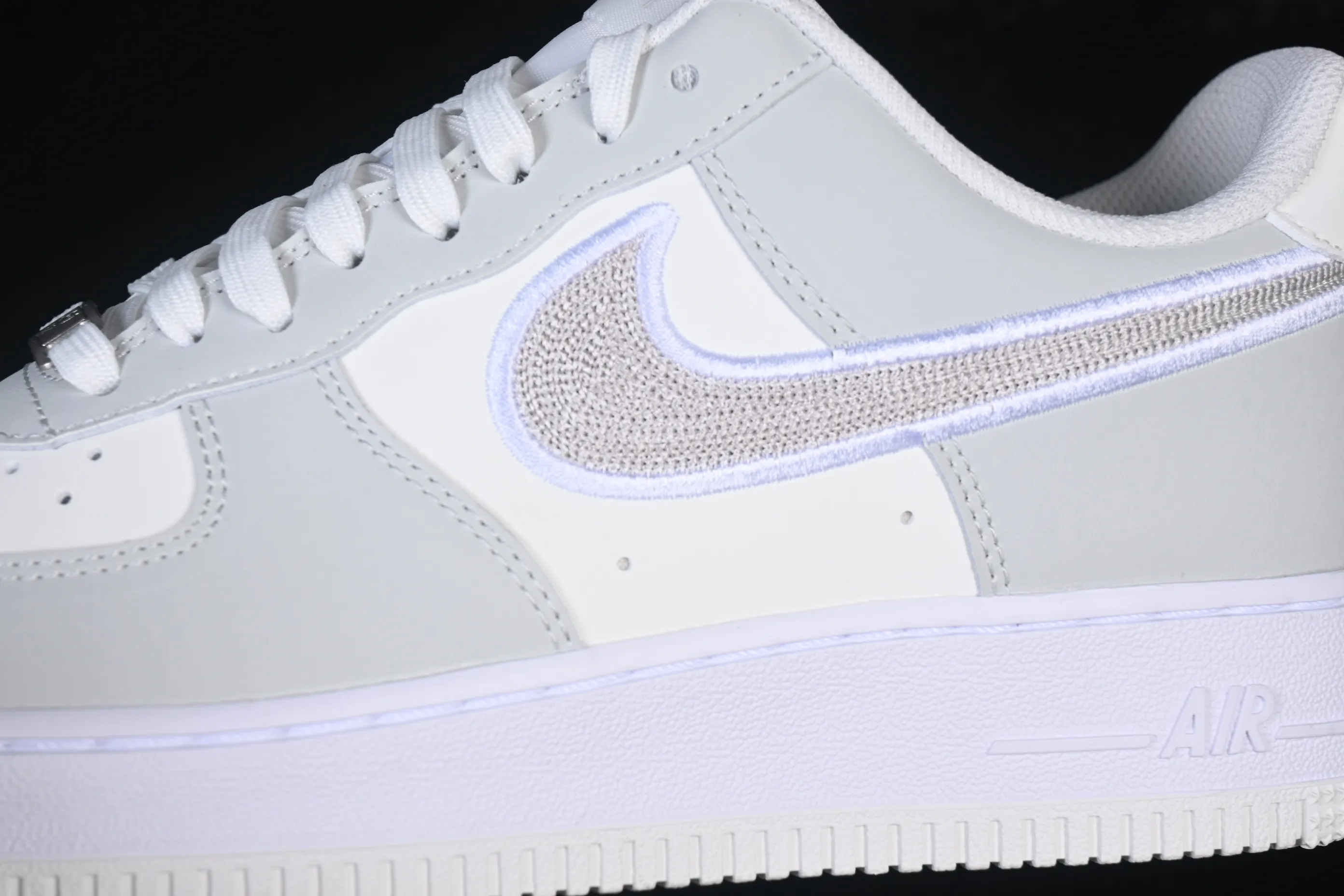 All categories Nk Air Force 1 Air Force series Nk Air Force 1 Low Air Force low-top Nike Air Force 1'07 Low white and gray embroidery Air Force 1 low-top casual sneakers IB6842-100